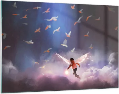 Produktbild von Bilder auf glas - Fantasie Märchen - 120x80cm - Glasbilder - Wandbilder - Kunstdruck - zum Aufhängen bereit - Wanddekoration aus Glas - Glas Bilder - Wandbild auf Glas - Einteilig - GAA120x80-4102