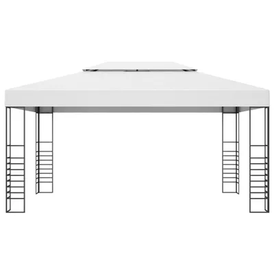 Produktbild von vidaXL Gartenpavillon Pulverbeschichteter Stahl 4x3x2,7 m Weiß