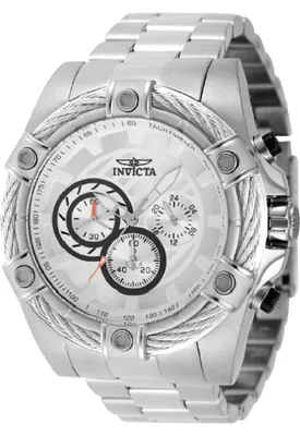 Produktbild von Invicta Bolt 69797 Herrenuhr - Quarzwerk - Stahl mit silbernem Zifferblatt - 52 mm