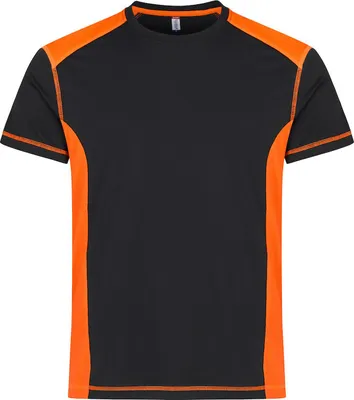 Produktbild von Ambition-T T-Shirt aus recyceltem Polyester, kontrastfarben, verstärktes Nackenband