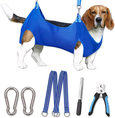 Produktbild von Hunde Pflegehängematte L, für Krallenschneiden, inklusive Krallenschneider und Pflegeset