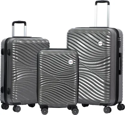Produktbild von Biggdesign Moods Up Koffer Hartschalenkoffer Set | Reisetasche mit Rollen | Reisekoffer mit Kombinationsschloss | 4 Doppel Rollen | Koffer Set 3 teilig Hartschale | Leicht | Anthrazit
