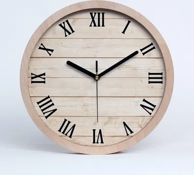 Produktbild von Holzuhr 20fi cm wanduhr - schwarze Spitzen - Holzuntergrund