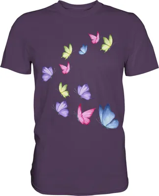 Produktbild von Bunte Schmetterlinge T-Shirt – Urban Purple / XL
