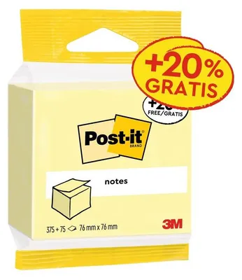 Obrázok produktu pre Post-It 5426P, Štvorec, Žltá, 76 mm, 76 mm, 450 listy