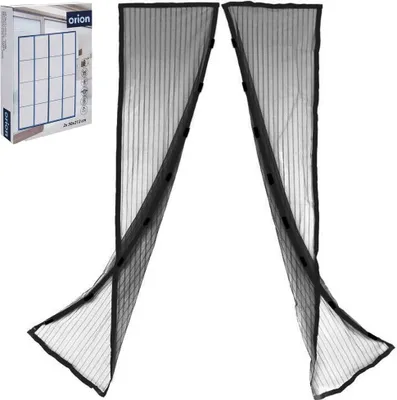 Obrázek produktu pro Orion zástěna proti hmyzu / síť proti komárům / magnetický závěs na dveře v černé barvě
