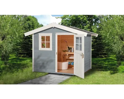 Produktbild von Gartenhaus weka 123 Gr. 2 inkl. Fußboden 306 x 274 cm grau