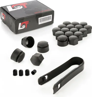 Produktbild von 20x Radschrauben Abdeckkappen Set 17 mm Schwarz Diebstahlhemmend für BMW MINI