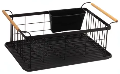 Produktbild von 5five Simply Smart Abtropfgestell Blackwood mit Abtropfmatte, Trockengestell, Metall, Kunststoff, Schwarz, 167790