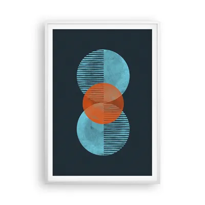 Produktbild von Gerahmtes Poster - Weißer Rahmen - Abstraktion Räder Gürtel - 70x100 cm - Wand Bild - Wanddeko - Wandbilder - Kunstposter - Wandposter - Bilderrahmen - Bilder - Kunstdruck - P2WPA70x100-4670