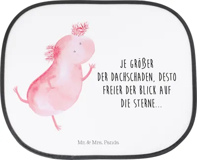 Produktbild von Mr. & Mrs. Panda Sonnenschutz Auto Axolotl Tanzen - Weiß - Geschenk, Verrückt, Sonnenblende, gut Gelaunt, hitzeschutz, Beste Freundin, Fürs, Sterne