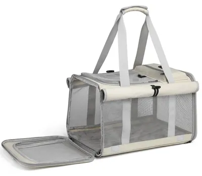 Transporttasche für Haustiere bis 8 kg, 42x20x26 cm, beige