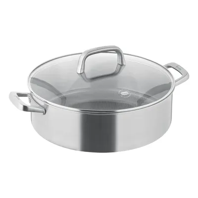 Produktbild von Servierpfanne mit Glasdeckel 32 cm, poliert - Tricion Resist