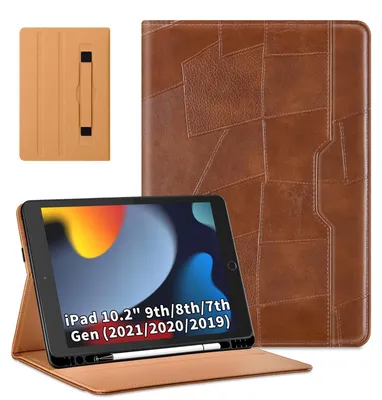 Produktbild von Solidchoice – Schutzhülle aus Polyurethan-Leder für iPad 10,2 Zoll mit Trageband