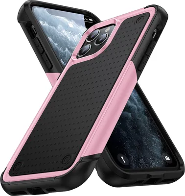 Produktbild von Für iPhone 11 Pro Hülle Militärqualität Stoßfest Hybrid 2 in 1 Hart PC Weich TPU Handyhülle Pink Schwarz