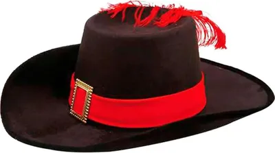 Immagine prodotto di Cappello da moschettiere per bambini 56 cm rosso taglia unica