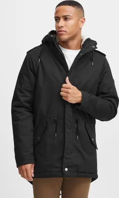 Produktbild von Solid SDDarnell Herren Winterjacke Parka Mantel gefüttert mit Teddy-Futter Kapuze Kordelzug Druckknöpfe Baumwolle Regular fit