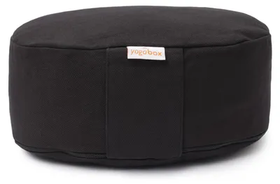 Produktbild von yogabox Yogilino® Reise Meditationskissen mini oval BASIC - schwarz 26 x 21 x 9 cm Buchweizenschalen