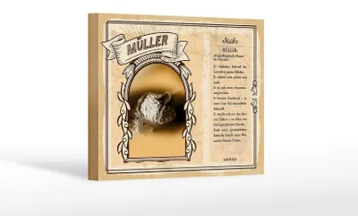 Produktbild von Holzschild Berufe 18x12 cm Müller Meister des Getreides Dekoration
