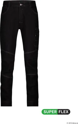 Immagine prodotto di Jeans da lavoro elasticizzati DASSY® Osaka - pantaloni da lavoro slim-fit elasticizzati in 4 direzioni con orlo in Cordura® e tasche funzionali nero 58 MINUS