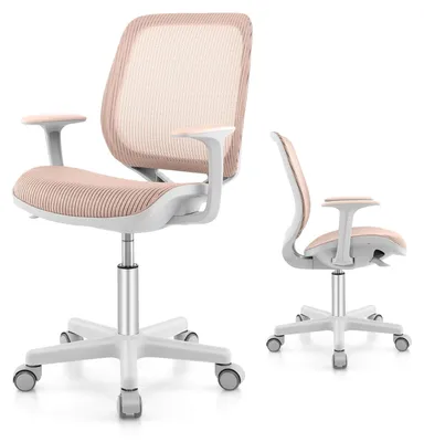 Produktbild von KOMFOTTEU Schreibtischstuhl Kinder, Höhenverstellbarer Kinderdrehstuhl, Sitzhöhe 43-55cm, Bürostuhl mit Rückenlehne & Armlehnen & Rädern, Ergonomischer Kinderstuhl für Kinder 6-15 Jahre (Rosa)