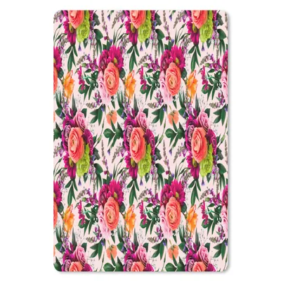 Produktbild von MuchoWow® Mauspad Mousepad Blumen - Muster - Farben 18x27 cm - Mousepads - Maus Mat - Pad - Mausunterlage
