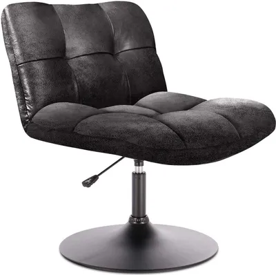 Produktbild von Drehsessel aus schwarzem Stoff - Industrieller Stil - L 89 x T 39 x H 66 cm