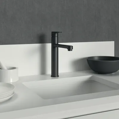 Produktbild von Ideal Standard Küchenarmatur Cerafine O hoher Auslauf, Ausladung 205mm BC501XG Schwarz