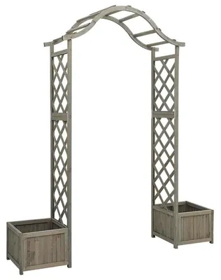 Immagine prodotto di Pergola in legno massello con fioriera integrata