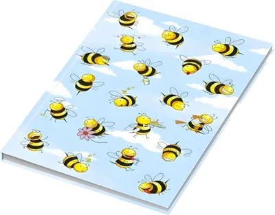 Produktbild von RNK Kladde / Notizbuch "Crazy Bees", blanko, DIN A5, 96 Blatt, 70 g/m²