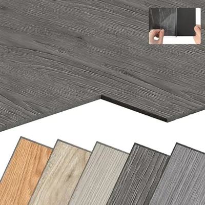 Obrázek produktu pro NAIZY PVC podlaha vinylová podlaha samolepicí se vzhledem dřeva, 36 kusů 5,02m² vinylové samolepicí dlaždice podlahové dlaždice samolepicí, PVC podlaha protiskluzová voděodolná nehořlavá, tmavě šedá dubová..