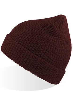 Produktbild von Atlantis WOLL | Woolly Beanie, Geripptes Beanie - Farbe: Burgundy - Größe: One Size