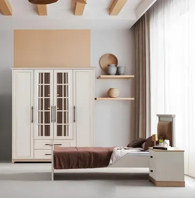 Immagine prodotto di Set camera da letto per ragazzi bianco Letto di design Armadio Comodino