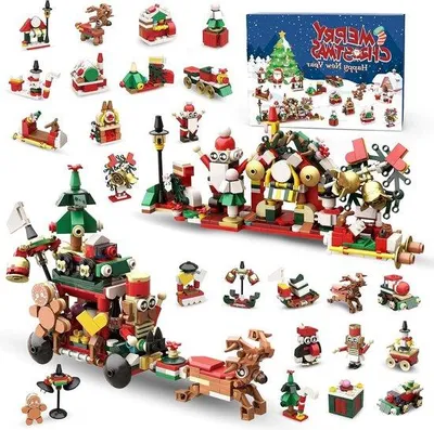 Productafbeelding van Kerstspel 2024 - 24 houten blokken voor kinderen van 3 tot 12 jaar