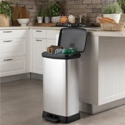 Obrázok produktu pre Odpadkový kôš DECO BIN Duo 23 l + 23 l, strieborný