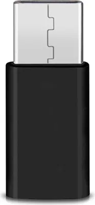Produktbild von Micro USB Adapter auf USB C Typ C Stecker wandelt USB 2.0 Typ B zu USB 3.1 Typ C, Farben:Schwarz, Stückzahl:2 Stück