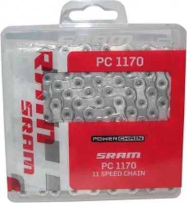 Produktbild von SRAM 00.2518.004.010 Schaltungskette PC-1170 HollowPin, 114 Glieder, 11-fach, mit Power-Lock, silber