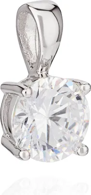 Produktbild von 7mm Kristall Kettenanhänger 925 Silber Krappengefasster Zirkonia weiß Anhänger