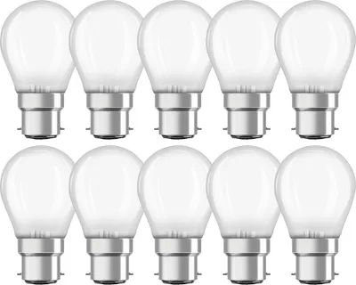 A grid of ten identical light bulbs arranged in two rows of five.