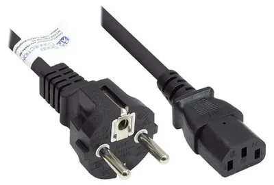 Image de Good Connections P0030-S015 Good Connections Schutzkontakt-Stecker an C13 schw. 1,5m