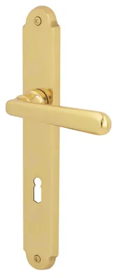 Produktbild von Alpertec BB-Langschildgarnitur Wien Messing gold abgerundet