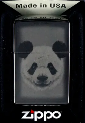 Obrázok produktu pre Zapa?ova? Zippo Panda 60006864 High Polish Black Photo Image vetruodolný
