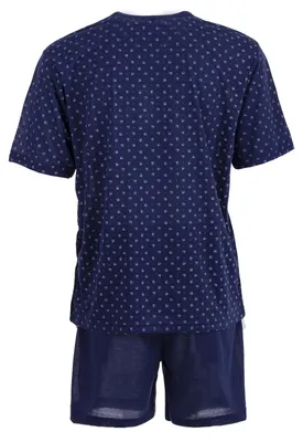Produktbild von Pyjama Set Kurz - Knöpfe Rechteck, Farbe:navy, Größe:XL