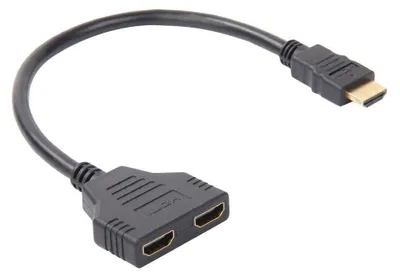 Zdjęcie produktu dla Kabel adaptera HDMI: wtyk do podwójnego gniazda HDMI, rozdzielczość 1080p Full HD