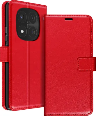 Image de Mayaxess, étui portefeuille pour Redmi Note 14 Pro et Pro Plus avec dragonne, rouge