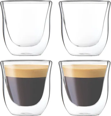 Produktbild von 80ML Espressotassen - Set von 4 - Doppelwandige Gläser