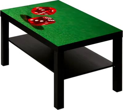 Produktbild von Couchtisch mit Motiv Casino Poker Würfel rot auf grün