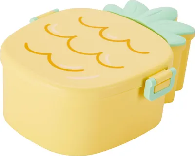 Productafbeelding van Lunchbox voor kinderen, ananasprint, 21 cm – geel, H&L
