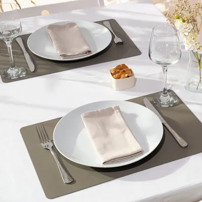 Produktbild von Tischsets 4er Set 28,5x43,5 cm – recyceltes Leder – Pepper