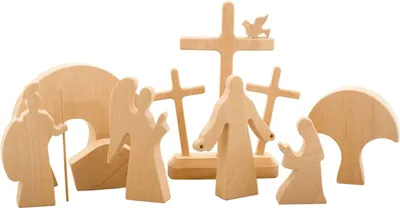 Produktbild von Osterdekoration, Osterszene aus Holz, Dekoration